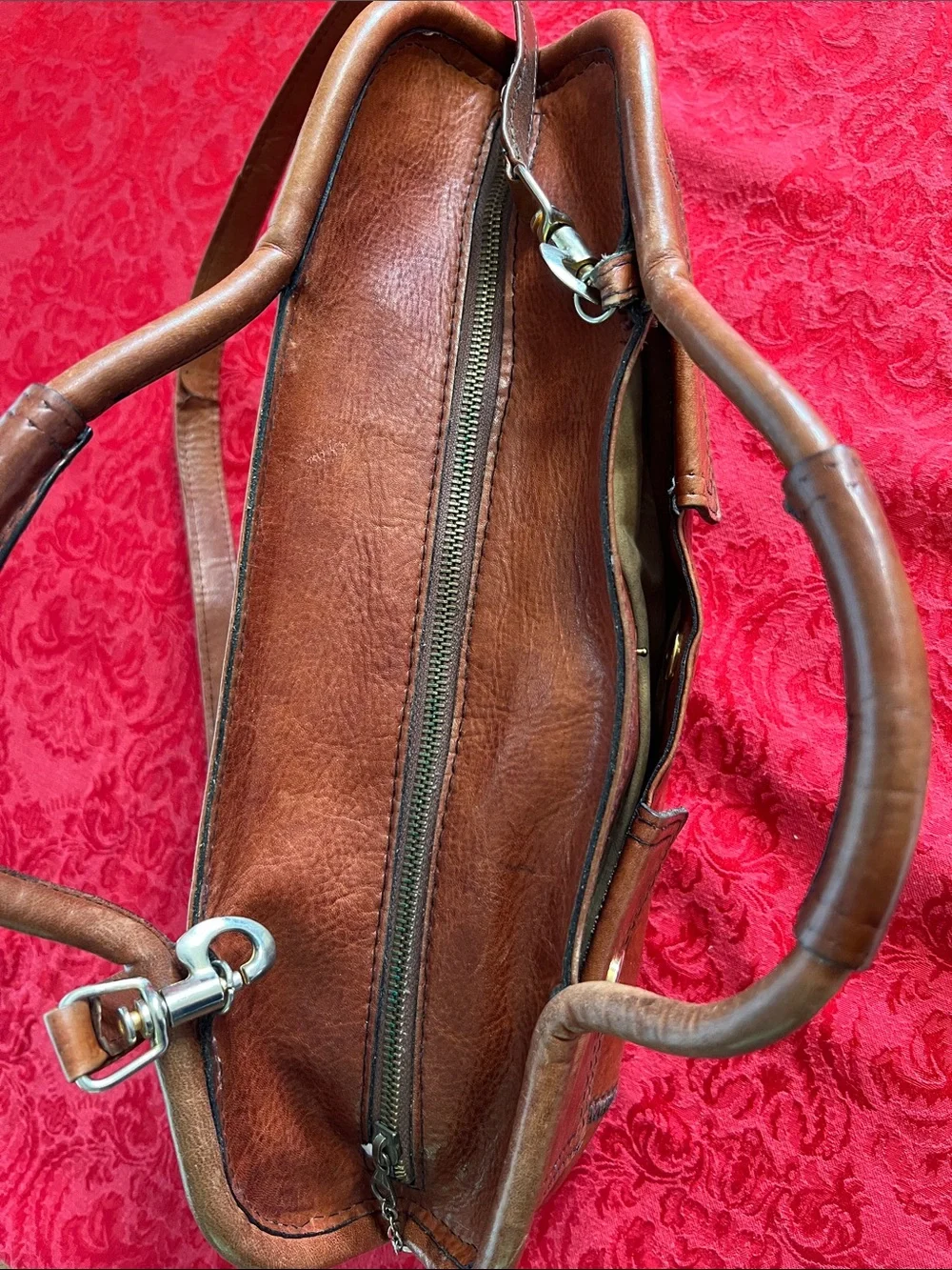 Tenderly Firenze Brown Leather Shoulder Bag Handbag Satchel Vintage Style